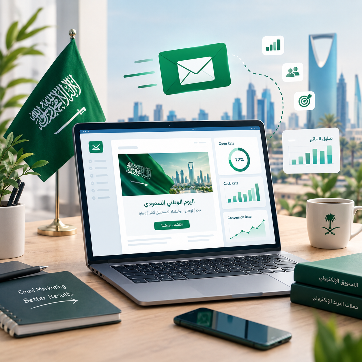 حملات البريد الإلكتروني في اليوم الوطني السعودي: كيف تحوّل المناسبة إلى نتائج تسويقية حقيقية؟